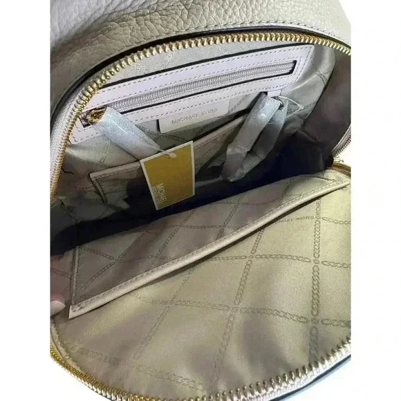 NWT Michael Kors Brooklyn Medium Studded Pebbled Leather Soft Pink Backpack - Picture 5 of 12